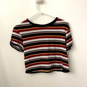 Multi Colour Striped Crop Top
